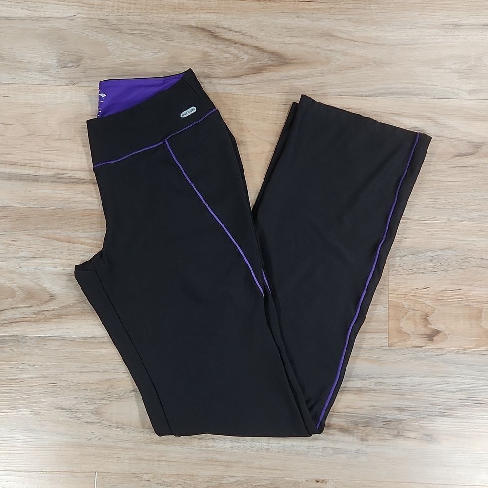 💜Cascade Sports Black & Purple Speed Dri Athletic Pants Small